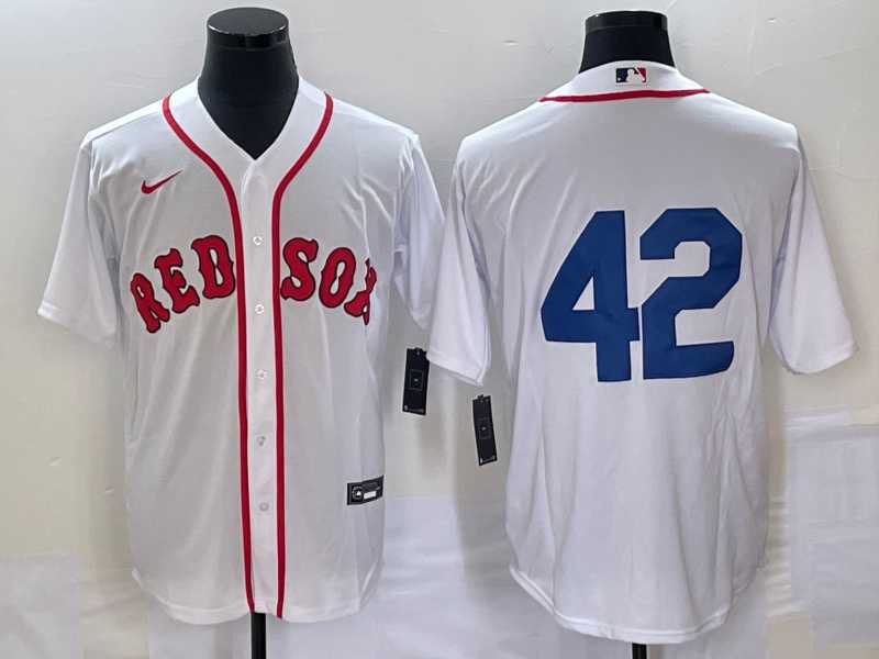 Men%27s Boston Red Sox #42 Jackie Robinson White Cool Base Stitched Baseball Jersey->boston red sox->MLB Jersey